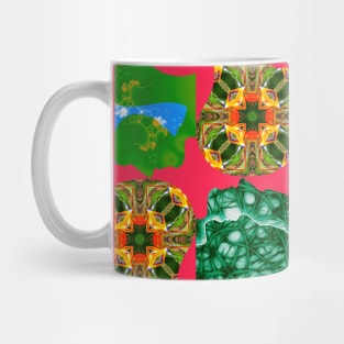 Canna flower pattern and human brain shape. Mug